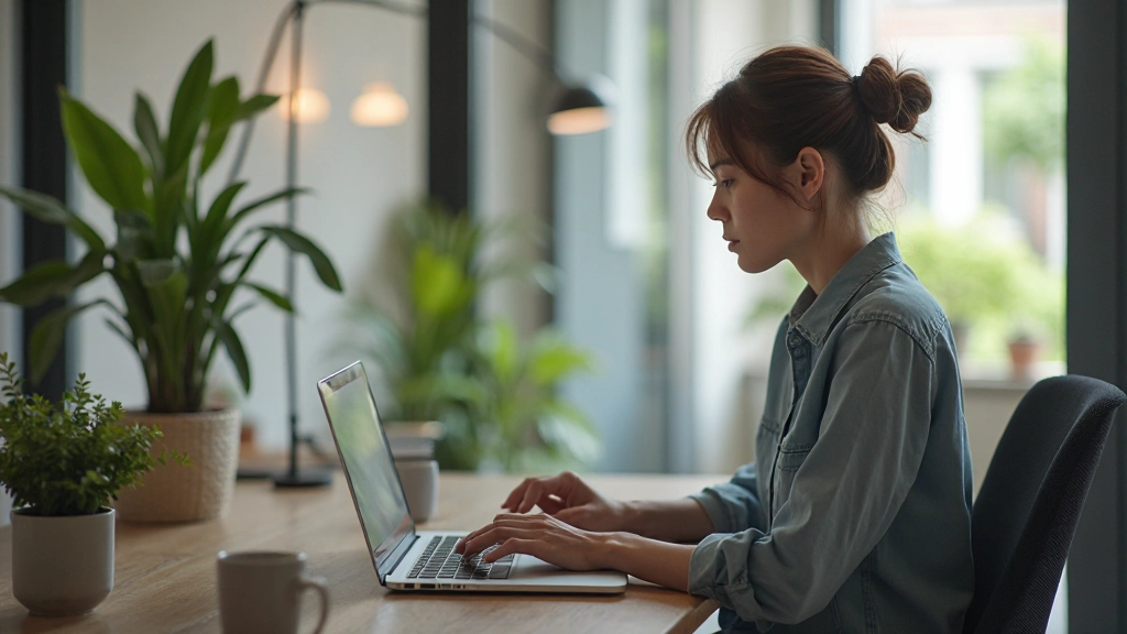 Designer working on user interface prototype on computer screen in modern office