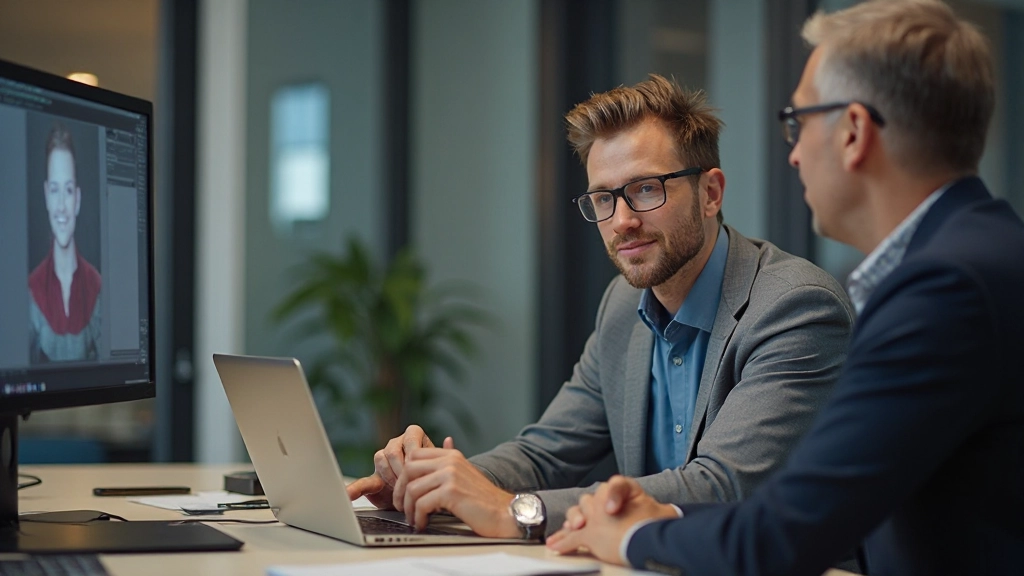 Designer en product owner bespreken usability testing resultaten met behulp van video opnames en notities